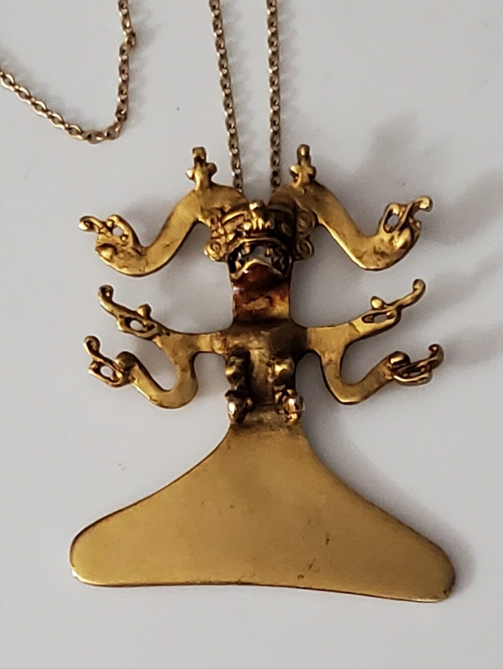 Vintage 60's ALVA Museum Replica Pre Columbian Tribal 6 Arm Spirit Necklace